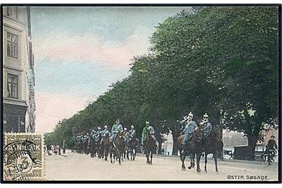 Købh., Øster Søgade med ridende soldater. A. Vincent no. 385.