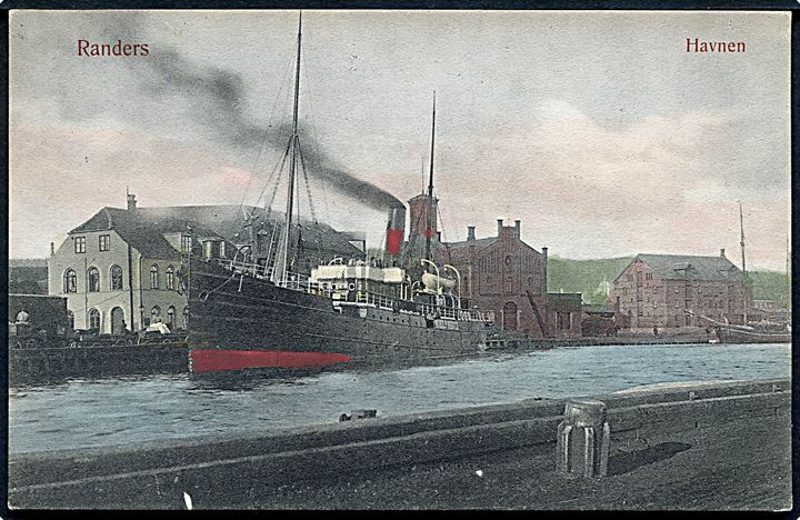 Randers, havnen med dampskibet S/S Niels Brock. J.M.J. no. 122.