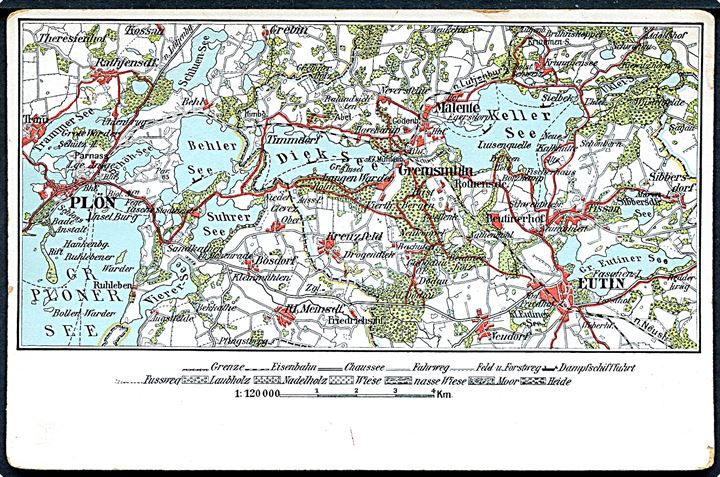 Landkort over Plön og Eutin området. J. Simonsen no. 24284.