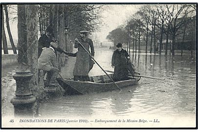 Oversvømmelse i Paris 1910, Embarquement de la Mission Belge. No. 45.