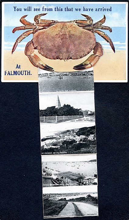 Krabbe med prospekter fra Falmouth. E.T.W.Dennis & Sons. U/no.