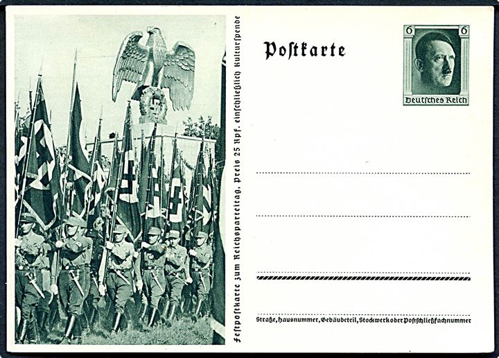 Reichsparteitag Nürnberg. 6 pfg. illustreret helsagsbrevkort.