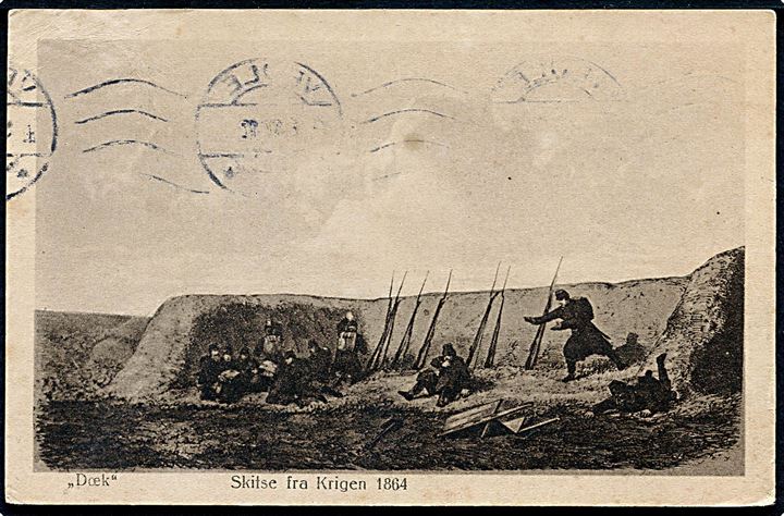 Krigen 1864. Dæk, skitse fra krigen. C.C.Biehl no. 3813.