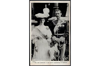 Regentparret kong Chr. X og dronning Alexandrine. Tidligt billede. Rotary Photo no. 7575A.