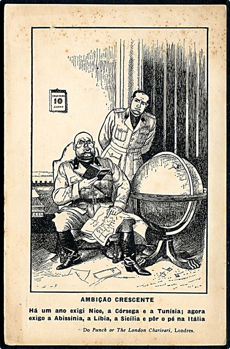 Mussolini satirisk krigspropaganda fra tidsskriftet Punch i London. 