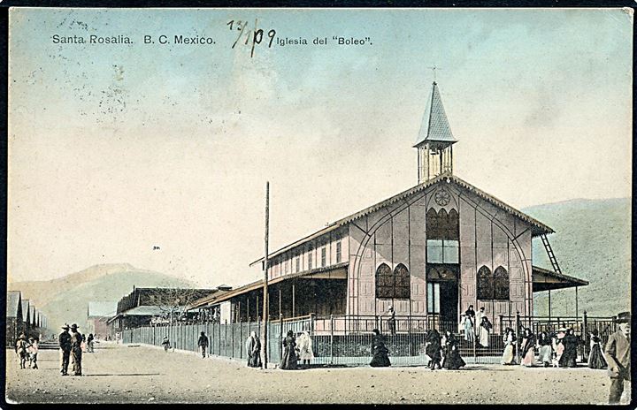 Santa Rosalia. B. C. Mexico. Iglesia del Boleo. T. Schwidernoch no. 8916. (Afrevet mærke). 