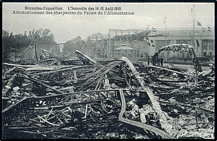 Belgien, Ødelæggelser efter udstillingsbranden i Bruxelles 14.-15.8.1910.