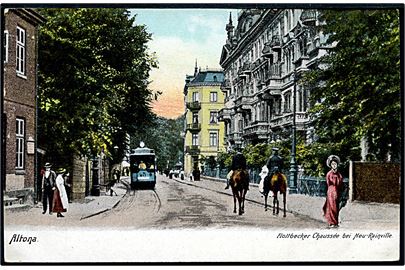 Tyskland, Altona, Flottbecker Chaussée bei Neu-Rainville med sporvogn.
