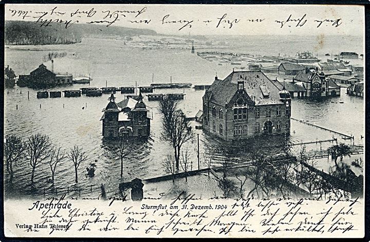 Aabenraa, stormflod d. 31.12.1904. H. Thiesen u/no. Kvalitet 7