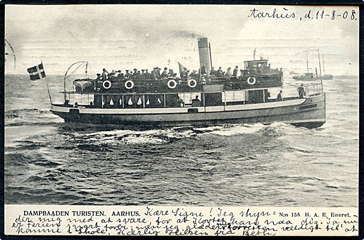 “Turisten”, S/S, dampbåd med passagerer. H.A.E. no. 155. Hans Andersen Ebbesen. Kvalitet 7