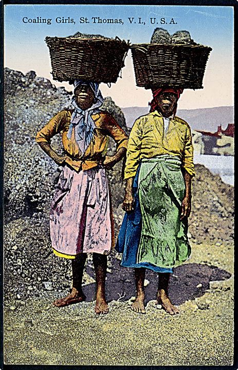 D.V.I., St. Thomas, Coaling Girls efter salget til USA. A. H. Riise u/no. Kvalitet 8