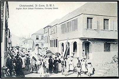 D.V.I., St. Croix, Christiansted, English Adult School Procession, Company Street. J. Niles u/no. Bulet. Kvalitet 7
