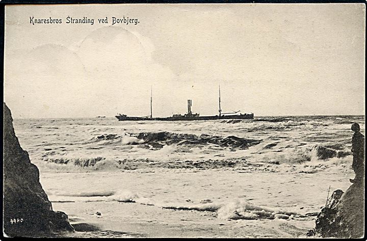 England. Knaresbro, S/S, West Hartlepool. Strandet ved Bovbjerg Fyr d. 5.3.1906. J. J. no. 719.  Kvalitet 8