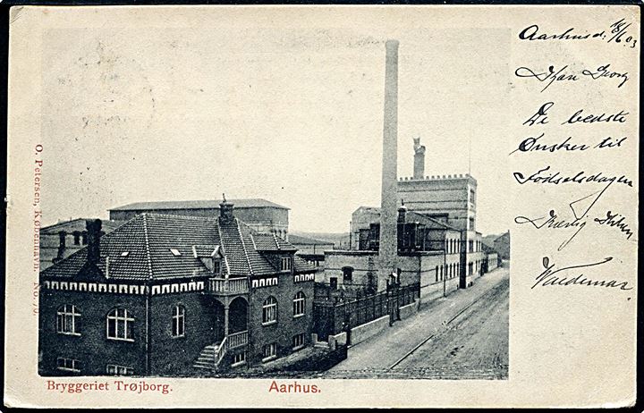 Aarhus, Bryggeriet Trøjborg. O. Petersen no. 70. Kvalitet 7