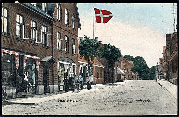 Hørsholm, gadeparti. Stenders no. 17636. Kvalitet 9