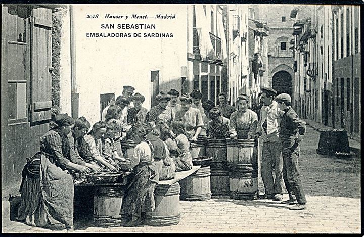 Spanien, San Sebastian, Embaladoras de Sardinas. Hauser y Menet no. 2018. Kvalitet 9
