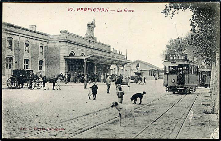 Frankrig, Perpignan, banegård og sporvogn. No. 67. Kvalitet 9