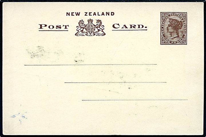 New Zealand, 1d illustreret helsagsbrevkort med Geysir, Mt. Egmont og Otira Gorge. Waterlow & Sons u/no. Kvalitet 7