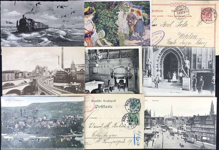 Tyskland. Æske med over 850 tyske postkort - hovedsaglig ældre, hvoraf mange er brugt. Kvalitet Mix