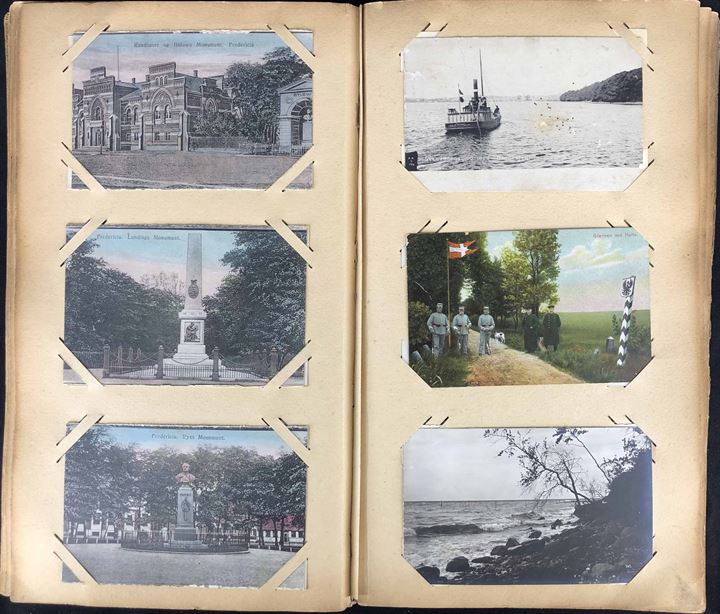 Danmark. Gammelt postkortalbum med 300 gamle topografiske postkort.  Kvalitet Mix
