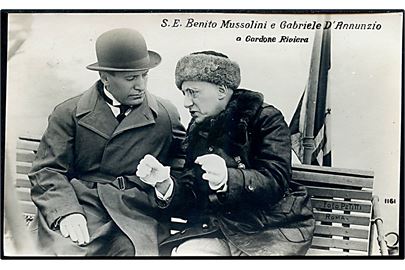 Italien. Benito Mussolini og Gabriele D'Annunzio. Petitti no. 1161.