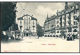 Schweiz, Luzern, Hotel Righi og sporvogn. No. 3038.