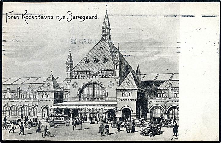 Ridter, Janus Laurentius: Foran Københavns nye Banegaard. Stenders no. 9252.