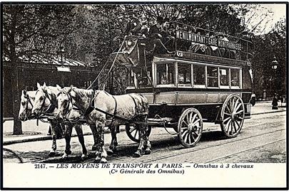 Frankrig, hestetrukken omnibus i Paris. No. 2147.