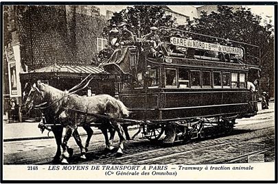 Frankrig, Paris, hestetrukken sporvogn. No. 2148.