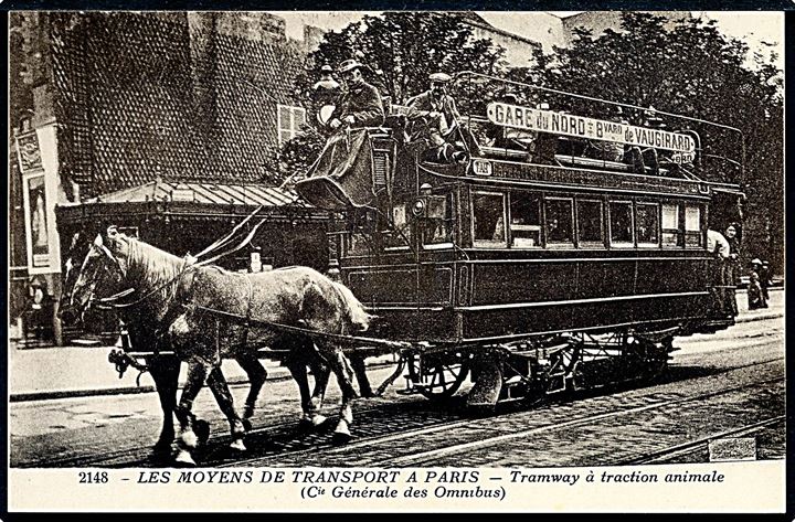Frankrig, Paris, hestetrukken sporvogn. No. 2148.