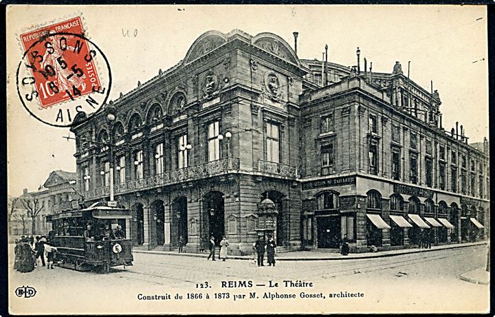 Frankrig, Reims, Theater med sporvogn. no. 123.
