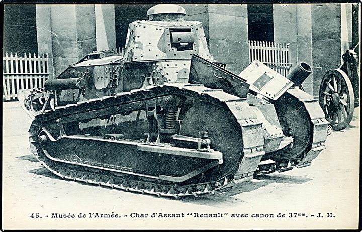 Frankrig. Renault kampvogn fra 1. verdenskrig. 