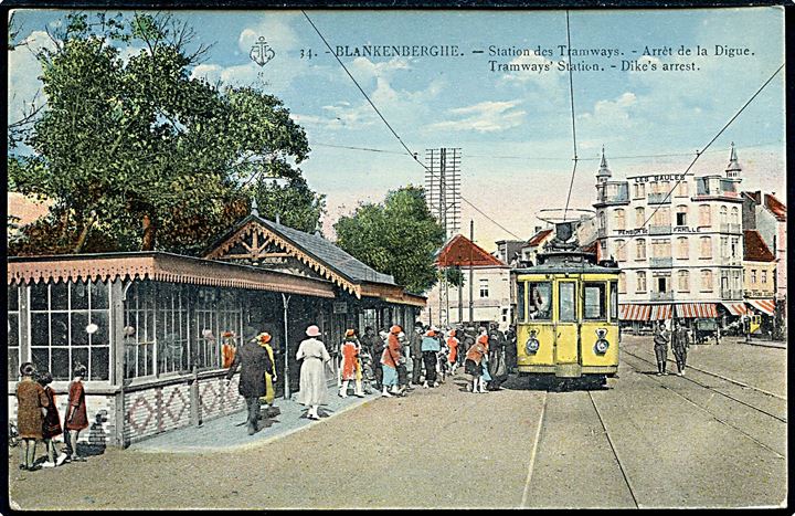 Belgien, Blankenberghe, sporvognsstation Arrét da la Dique. No. 34. 