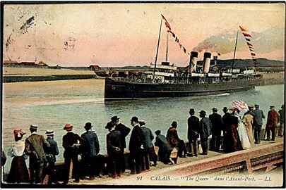 The Queen, dampskib ankommer til Calais, Frankrig. No. 91.