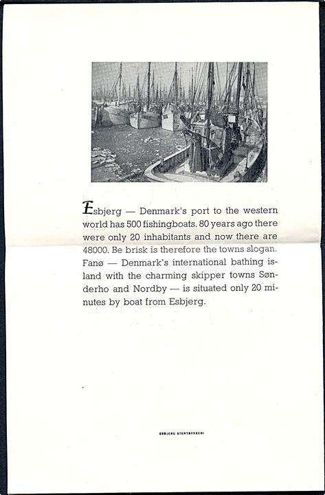 6 øre Bølgelinie på illustreret spejderkuvert International Scout Jamborette / Vesterhavs Divisionen annulleret med særstempel Nordby Fanø * Int. Scout Jamborette * d. 4.8.1950 til aarhus. Indeholder lille illustreret brochure.