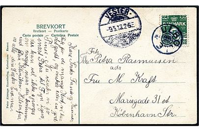5 øre Bølgelinie på brevkort (Parti fra Troense By) annulleret med stjernestempel ULBØLLE og sidestemplet Vester-Skjerninge d. 9.5.1913 til København.