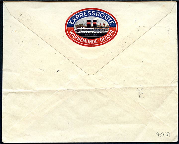 5+3 pfg., 8+4 pfg., 15+10 pfg. og 40+35 pfg. Winterhilfswerk på brev annulleret med dansk skibsstempel Dansk Søpost d. 27.11.1936 F.132 til København.