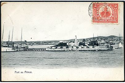 Haiti, Port au Prince emd dampskib. Anvendt til Danmark 1909.