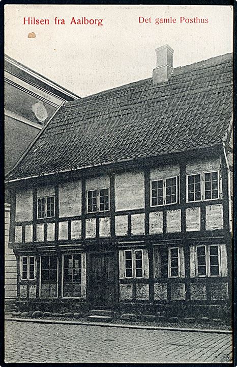 Aalborg, Hilsen fra med det gamle posthus. L. Sch. Aa u/no. 