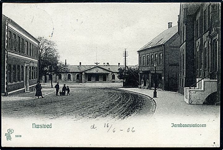 Næstved, Jernbanestationen. P. Alstrup no. 1519.