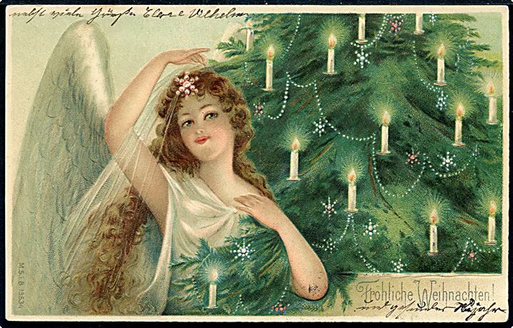 Engle og juletræ. M.S.i.B. no. 18534.