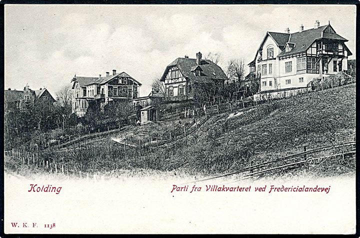Kolding, parti fra villakvarteret ved Fredericialandevej. Warburg no. 1138.