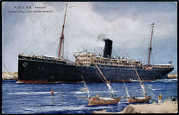 Khyber, S/S, Peninsular and Oriental Steam Navigation Company Ltd. Kortet har været opklæbet.