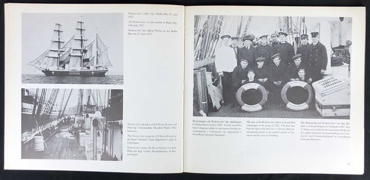Maritime minder fra Grønlandsfarten, F, Holm-Petersen. 48 sider illustreret historisk gennemgang af Den kongelig grønlands Handels sejlskibe fra 1774 og frem.