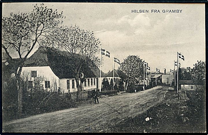Gramby, Hilsen fra på afstemningsdagen i 1920. W. Schützack no. 77799.