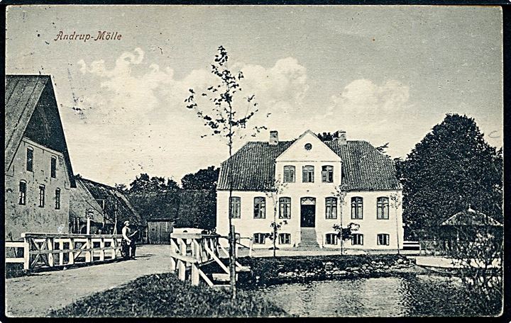 15 øre Chr. X på brevkort (Andrup Mølle) annulleret med brotype IIb Bedsted LØ d. 31.5.1923 til Bolderslev.