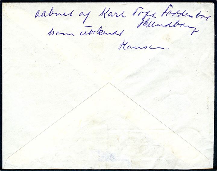 30 øre Fr. IX på brev fra Thisted d. 15.9.1955 til Hundborg pr. Sjørring. Returneret med påskrift ubekendt og pr.stempel Hundborg pr. Sjørring d. 17.9.1955.