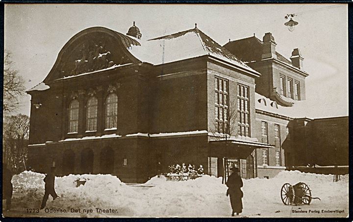 Odense, det nye teater i sne. Stenders no. 1773. 