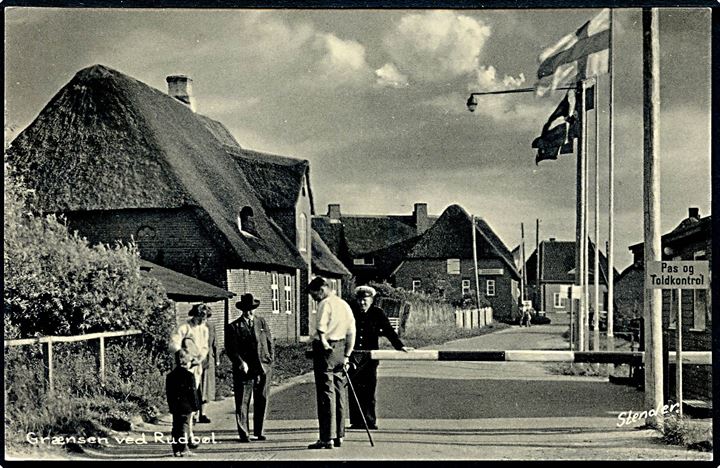 Rudbøl, grænsen ved. Stenders Tønder no. 41815/495.