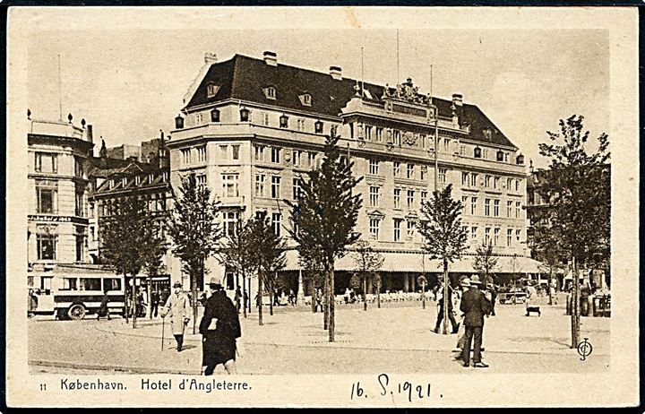 Købh., Hotel d'Angleterre. J. Chr. Olsen no. 11.